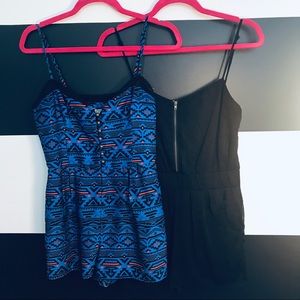 2! Flirty Forever 21 Rompers! Button Zip front